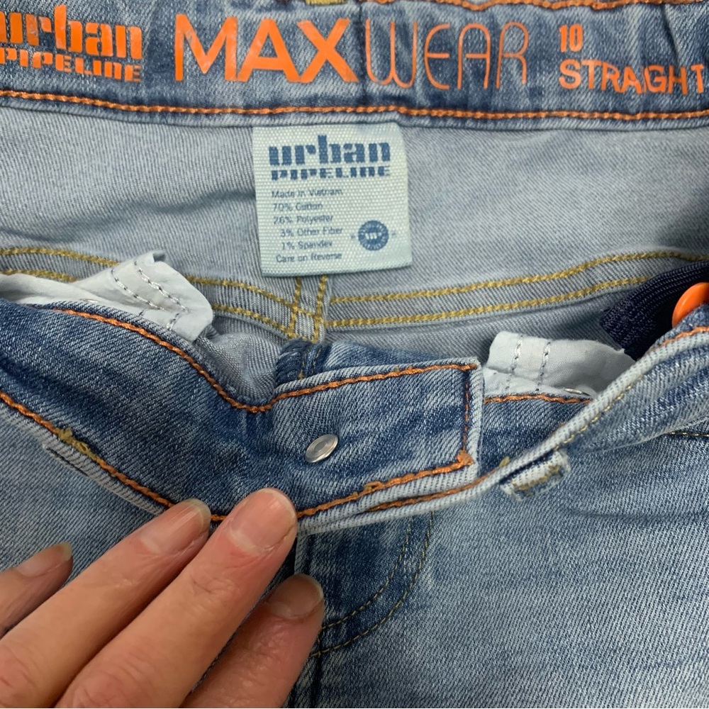 Urban Pipeline Boys Maxwear Straight Fit Blue Jeans size 10 - Picture 5 of 7
